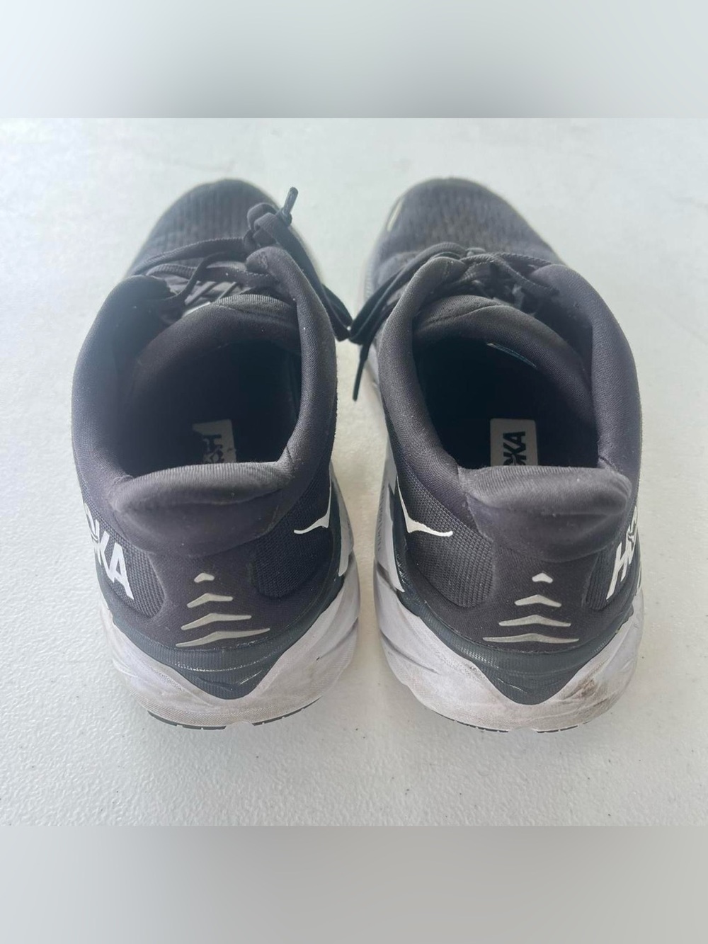 HOKA Clifton Running Shoes Black White Athletic Sneakers Women’s Size 9 - Picture 4 of 7